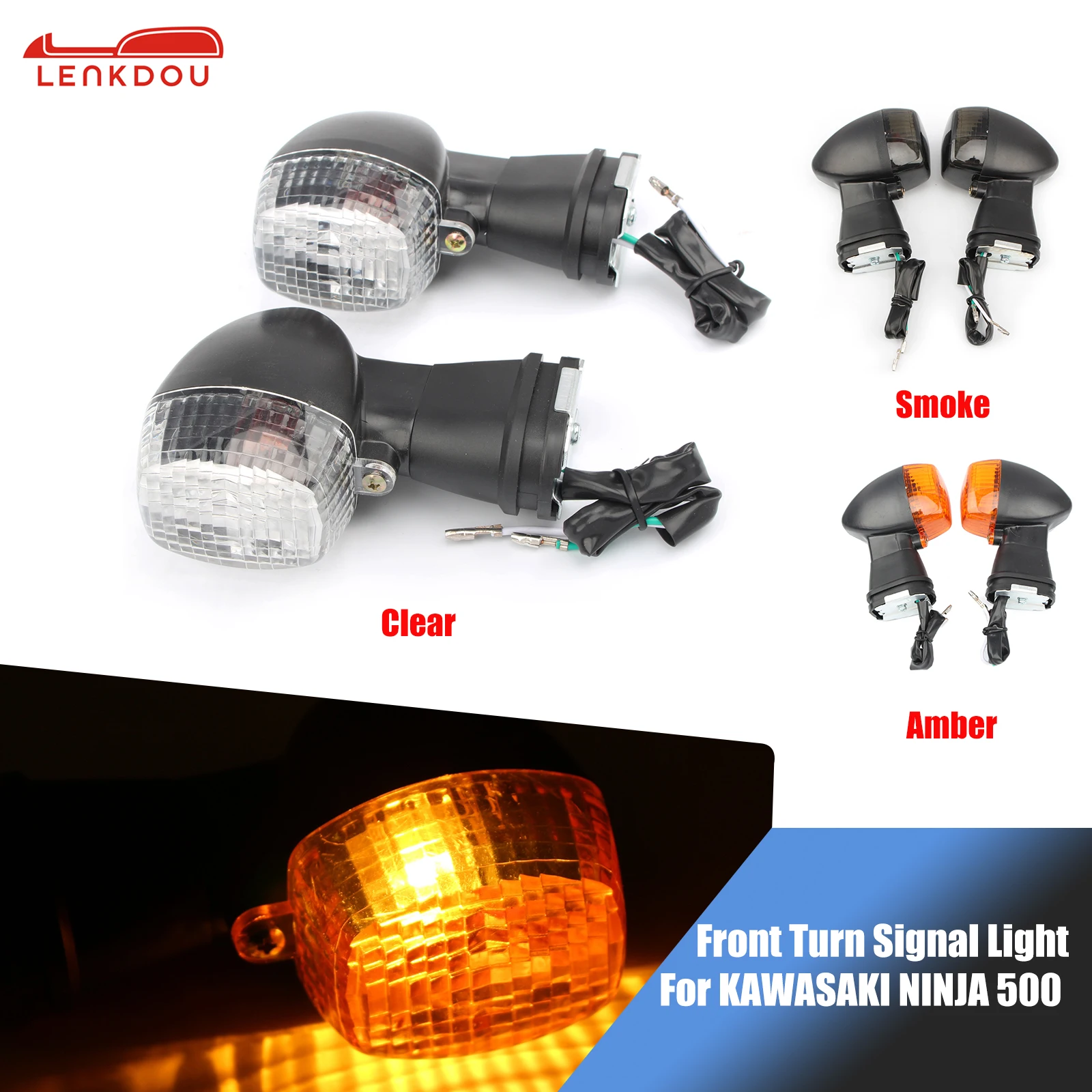 Indicatore Di Direzione Anteriore Per Kawasaki Ninja 500 R Ex500 Zzr600 Kle 250 400 500 Zxr 750 R Accessori Moto