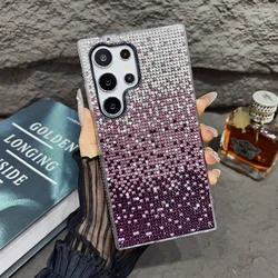 Luxury Full Rhinestone Gradient Glitter Shockproof Bling Sparkle Case - Galaxy S22 Plus (Purple)