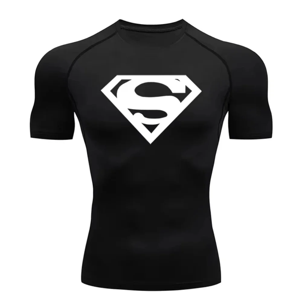 Maglietta Sportiva a Compressione da Uomo, T-Shirt a Maniche Corte ad Asciugatura Rapida, Top Estivo per Fitness, T-shirt da Bodybuilder per Corsa - immagine 3