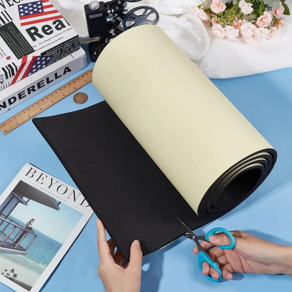 70x11.8 inch 6mm Thick Self Adhesive EVA Foam Roll Waterproof for Furniture Protecting Gap Filling
