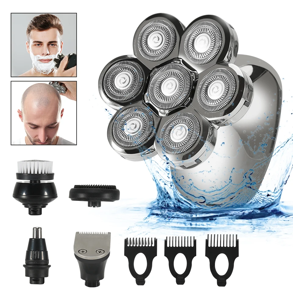 Electric Razor Multifunction USB Charge Trimmer Men 7D Independently 7 Cutter Floating Head Waterproof