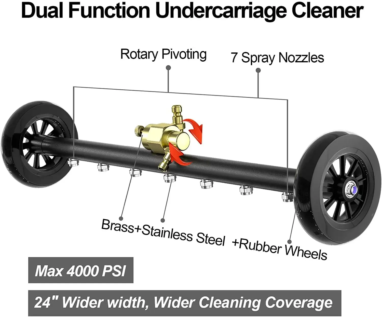 고압 청소 기계 물총 7 홀 노즐 도시 위생 세차 바닥 물 빗자루 4000psi