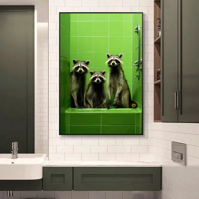 Affiches d'animaux chimpanzé, éléphant, Panda, impression d'art drôle, tableau mural, peinture sur toile pour salle de bains, toilettes, décoration de maison, cadeau 3