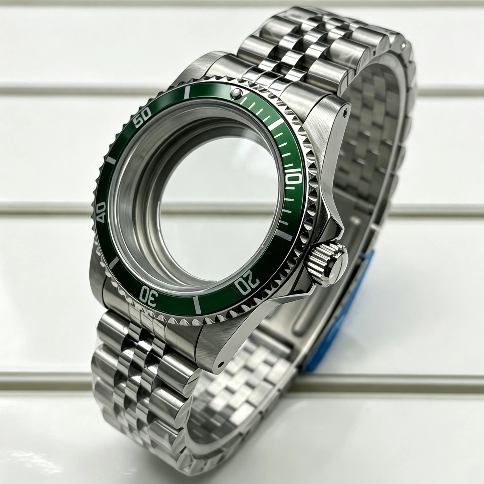 Premium 39.5mm Stainless Steel Watch Case with Sapphire Glass