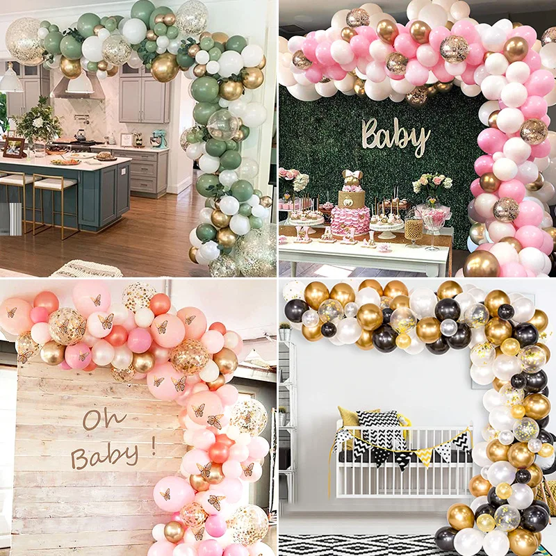 

1set colorful Balloons Garland Arch Send White Beige Balloon Wedding Decoration Baby Shower Balloons Birthday Party Decorations