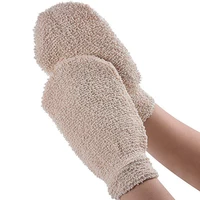 1Pc Exfoliating Hemp Bath Glove Mitten Scrubber Natural Bamboo Fiber Remove Dead Skin Deep Clean Double-Sided Bath Gloves 2