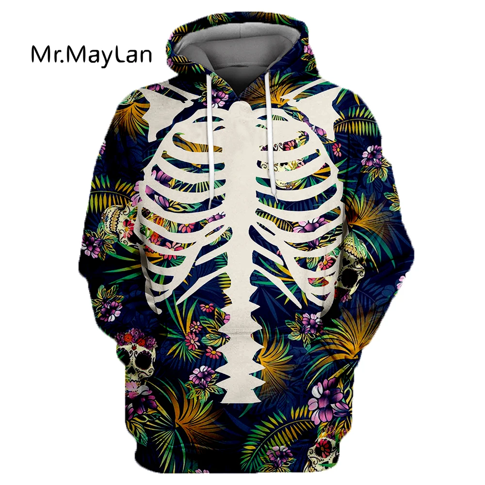 

3D Print Skulls And Human Skeletons Leisure Fashion Unisex Colorful Hooded Sweatshirt Clothes Mens Streetwear Zip Jacket DW-206