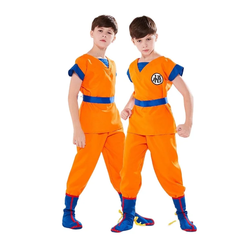 

Kids Anime Z Son Goku Cosplay Costumes Carnival Suit goku Sun Fancy Dress New Year Vest Belt Wrister Adult Halloween Dress Wig