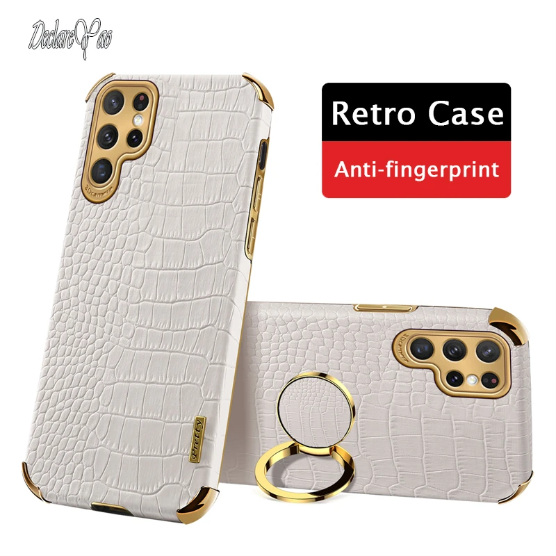 S22 Ultra Case DECLARAYAO Slim Leather Silicone Coque For Samsung Galaxy S21 S20 S10 Plus Soft Case For Samsung S22 S21 S10 Lite classic galaxy s22 ultra case