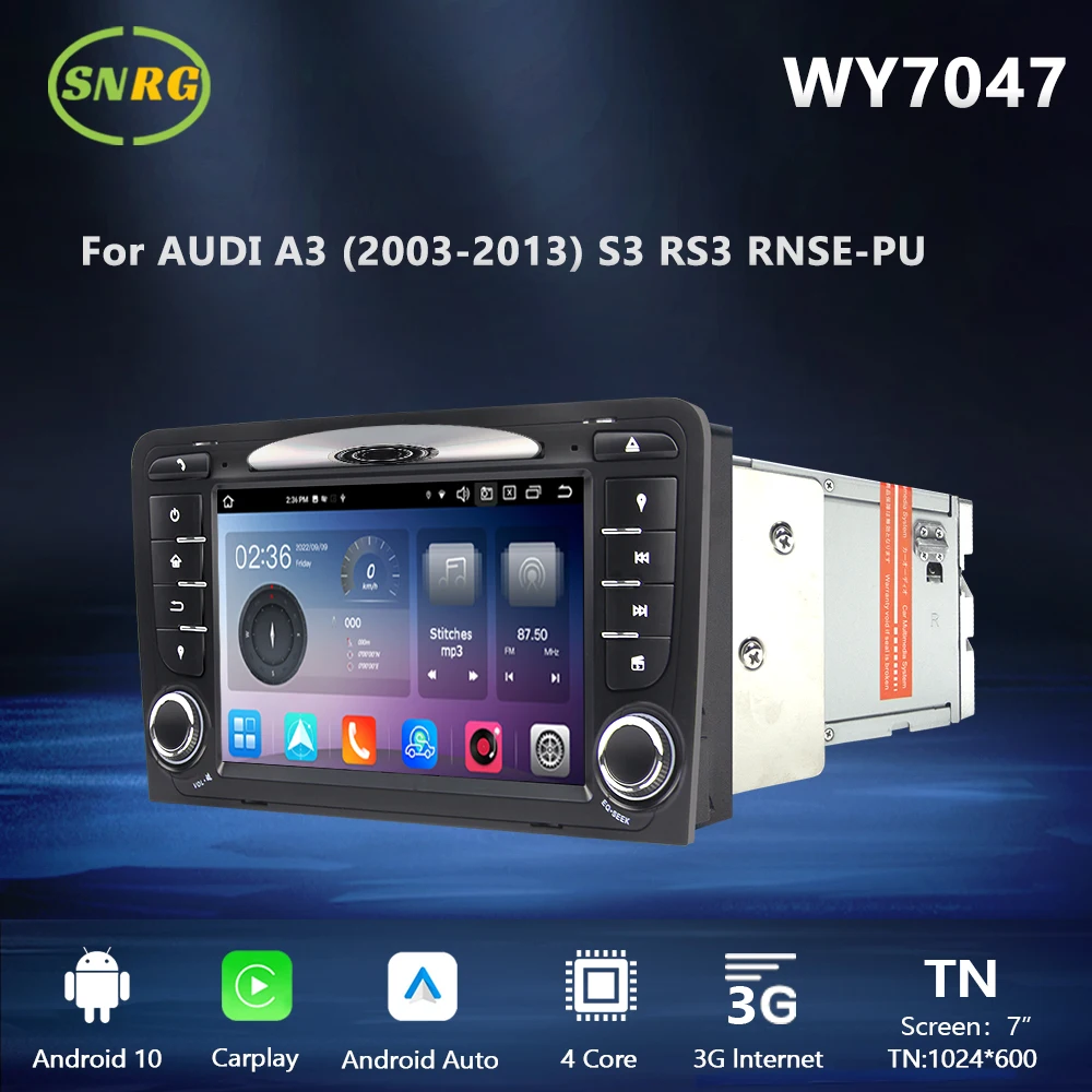 

SNRG 2 Din Radio Android 7 Inch Screen Radio For Audi A3 S3 RS3 RNSE-PU Bluetooth Receiver 2din Automotive DVD Vehicle Stereo