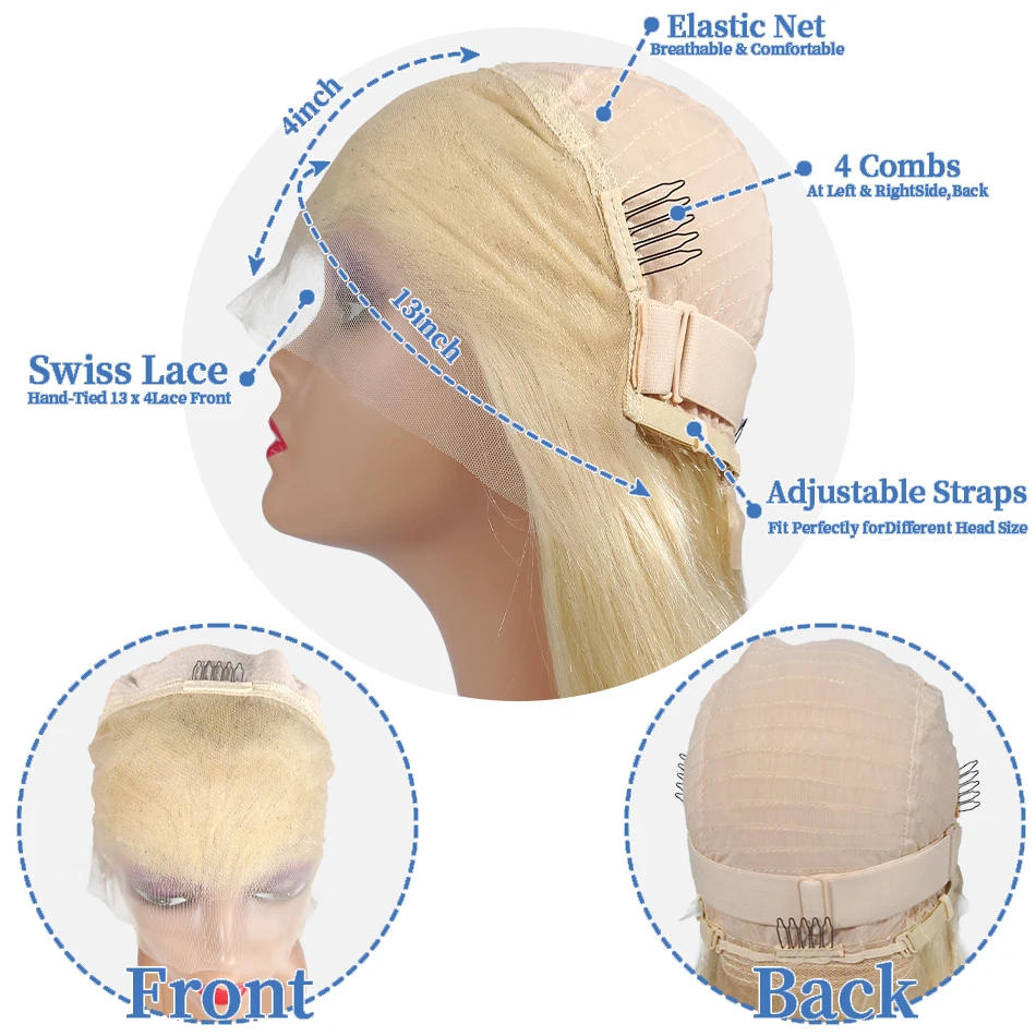 Short Bob 613 Blonde 13x4 Lace Front Human Hair Wigs Transparent Lace Frontal Wigs Brazilian Bone Straight Human Hair Wig human hair wigs