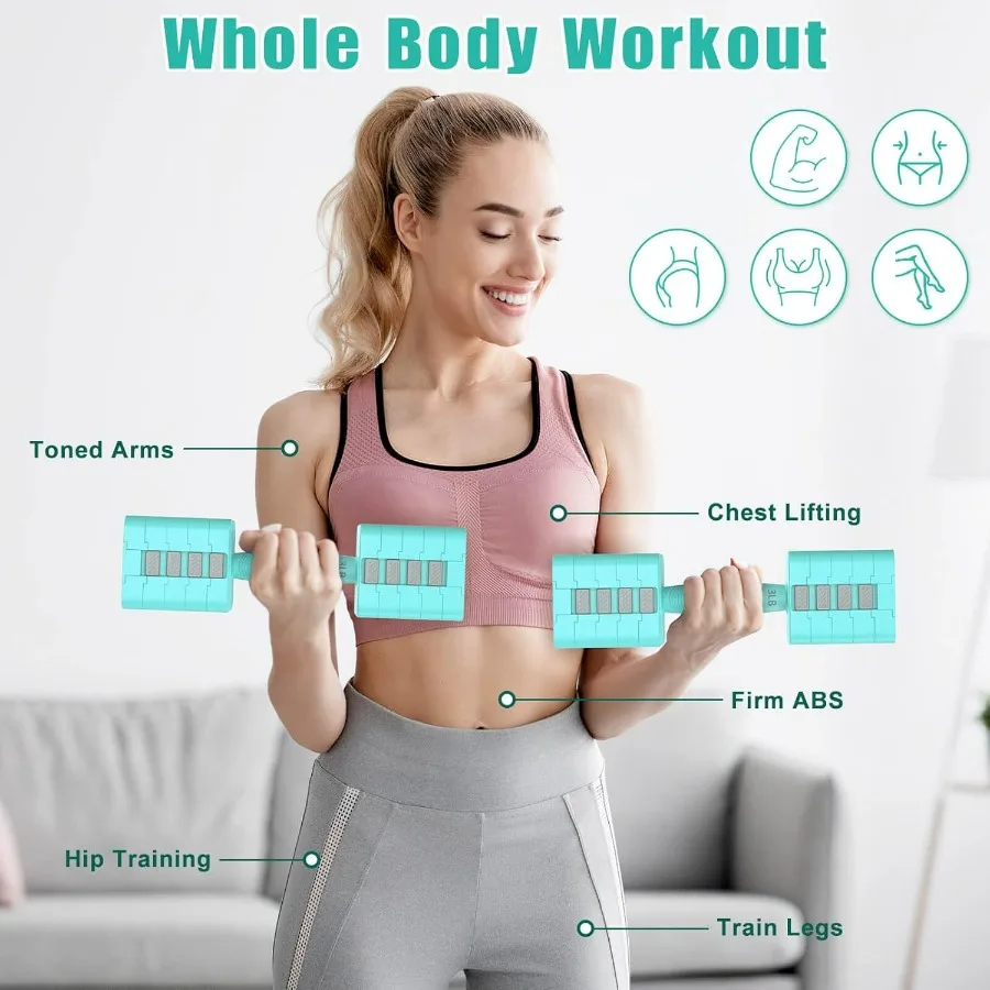 Adjustable Dumbbells Set of 2, 5-in-1 Adjustable Weight Dumbbells for Women/Men, 3lb/5lb/7lb/9lb/11lb Dumbbell Weights Set for H