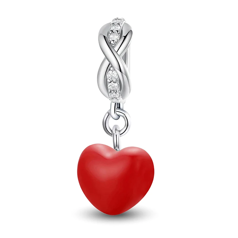 MyGiftHome 925 Sterling Silver Love Heart Charms