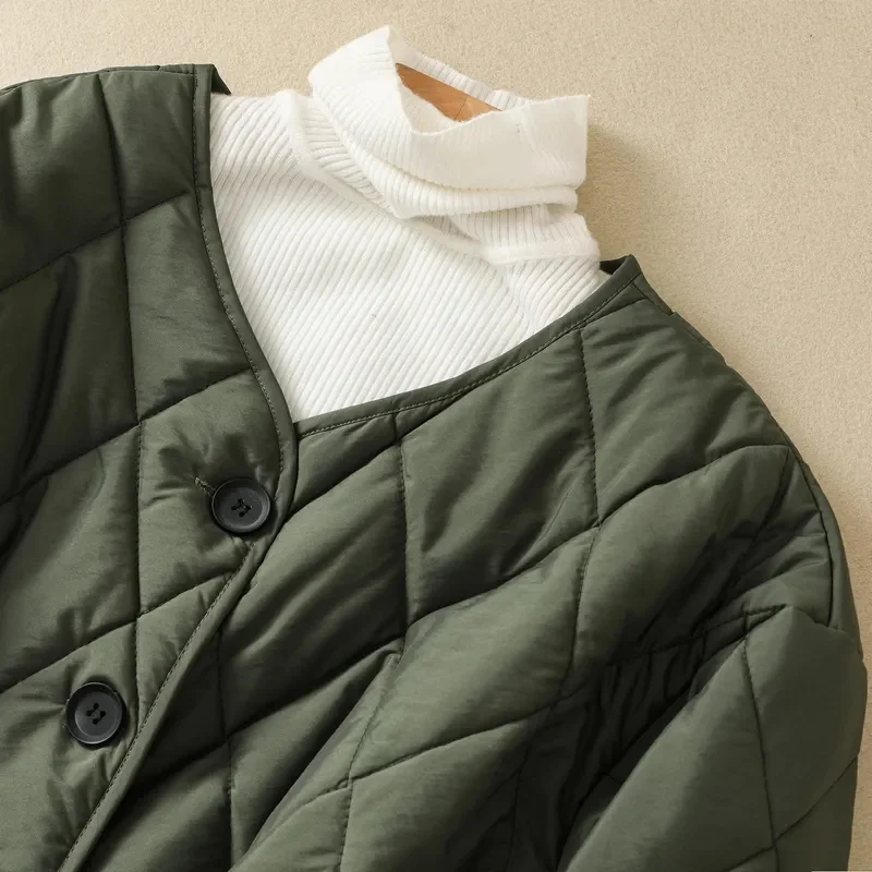 Women's Cut Label Thickened Insulation Medium Length Cotton Jacket 2023 Winter Korean Version Loose Casual Outerwear Cotton Coat