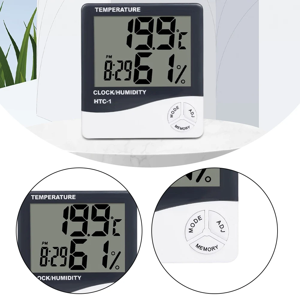 Digital Temperature Sensor Electronic Humidity Meter LCD Display Smart Hygrometer Portable for Home Room for Weather Air Quality