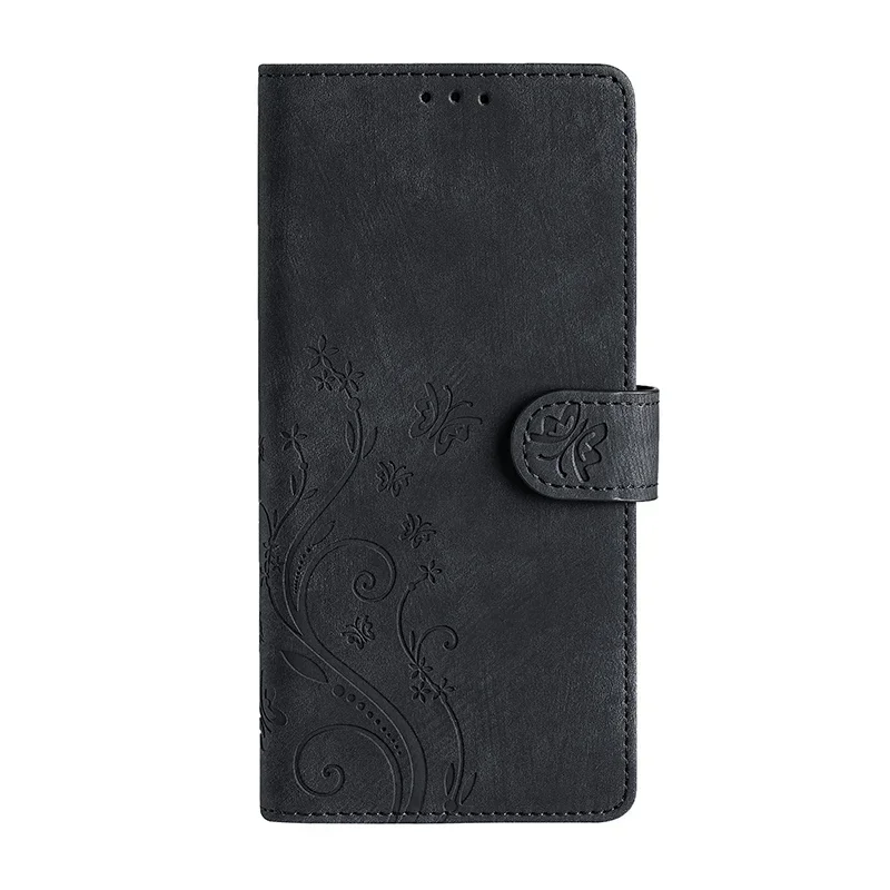 Elegant Flip PU Leather Carving Phone Case with Magnetic Closure