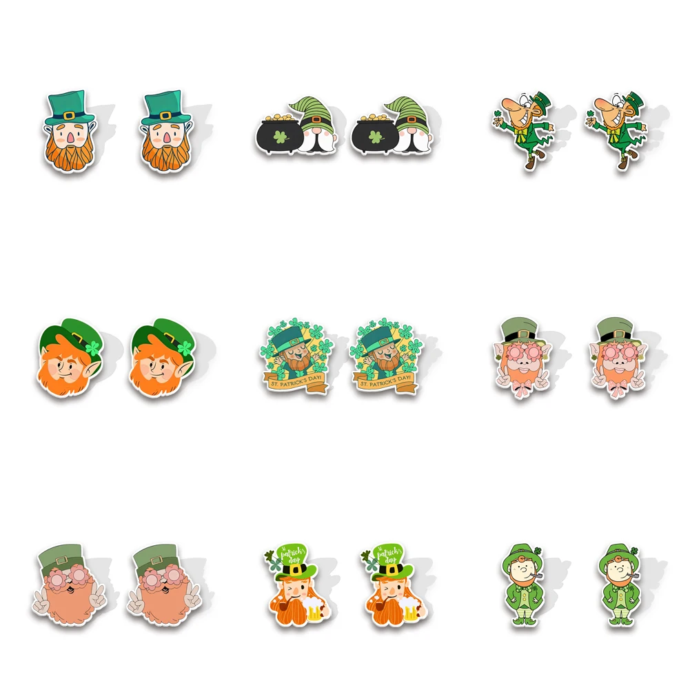 W New Acrylic Earrings Shamrock New Accessories For Women Cute Fairy Earrings Fashion Jewelry