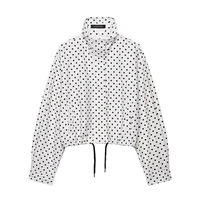 Polka Dot Print Short Coats Women's High Street Long Sleeve Jackets for Women 2026 Elegant Office Ladies Casual Outerwear - Image 2
