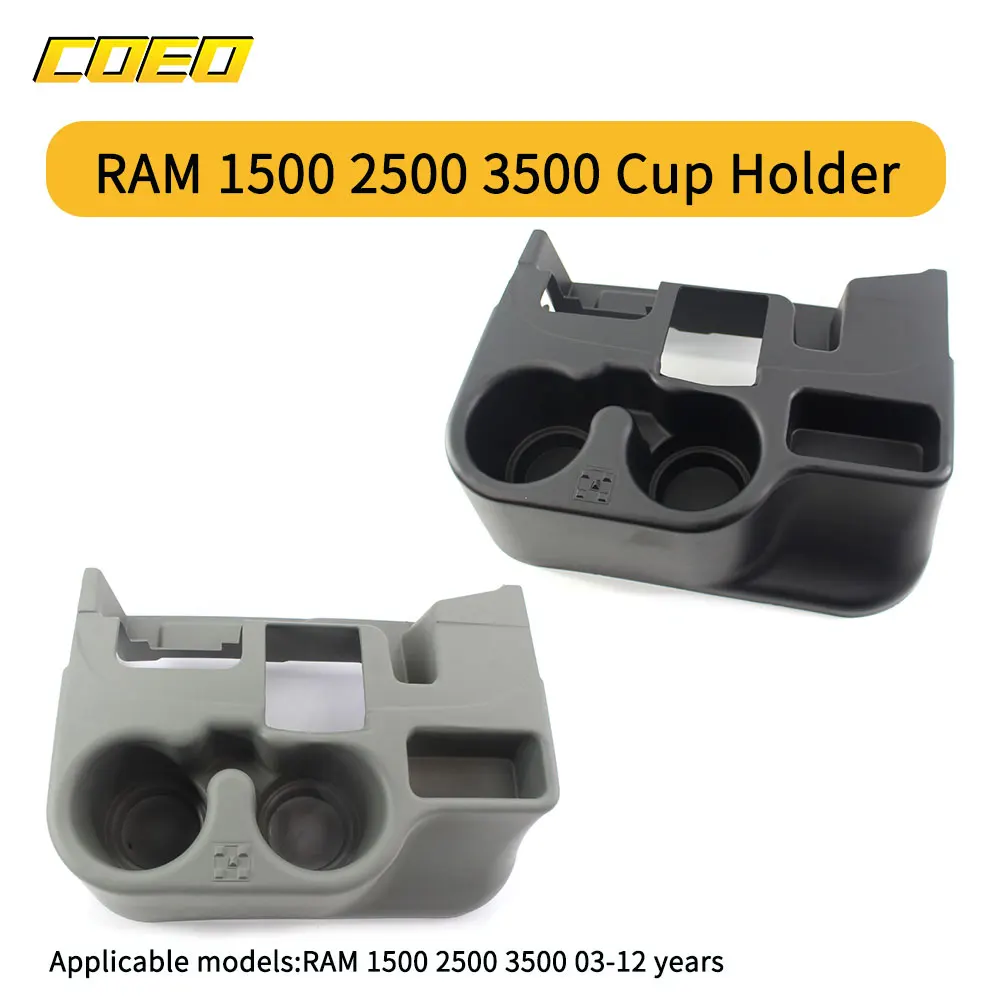 

Car Central Console Rear Armrest ABS Drink Cup Holder For Ram 2002-2016 1500 2500 3500