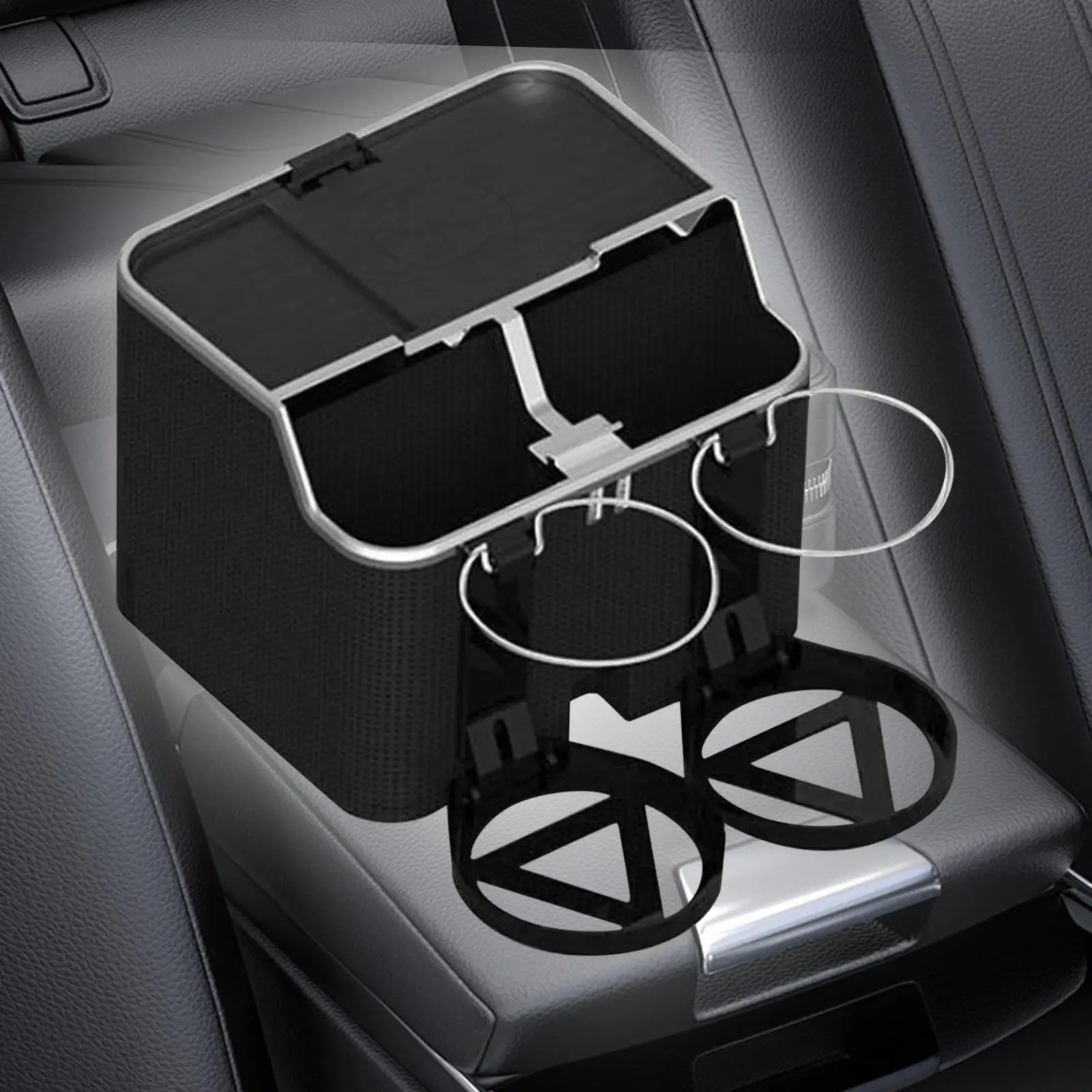 Car Armrest Storage Box Armrest Tissue Holder for Water Tumbler Tissues