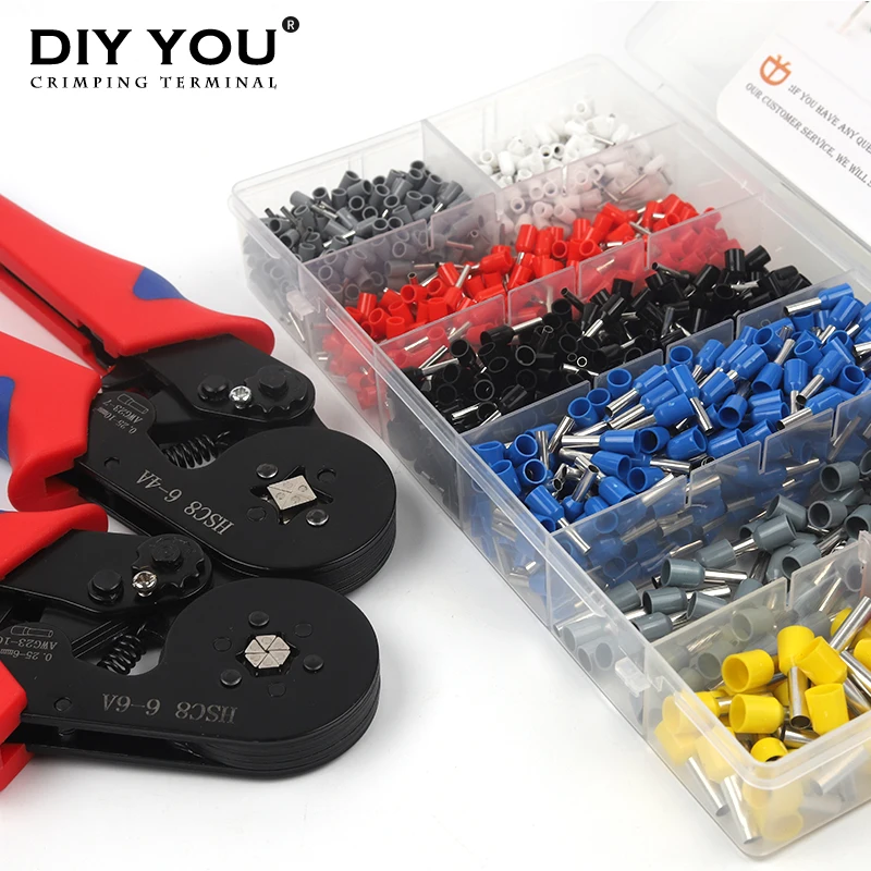 

1200PCS Terminals Ferrule Crimping Tool Kit With Self-adjustable Ratchet Crimping Tool Set Wire Connectors Insulated End Ferrule