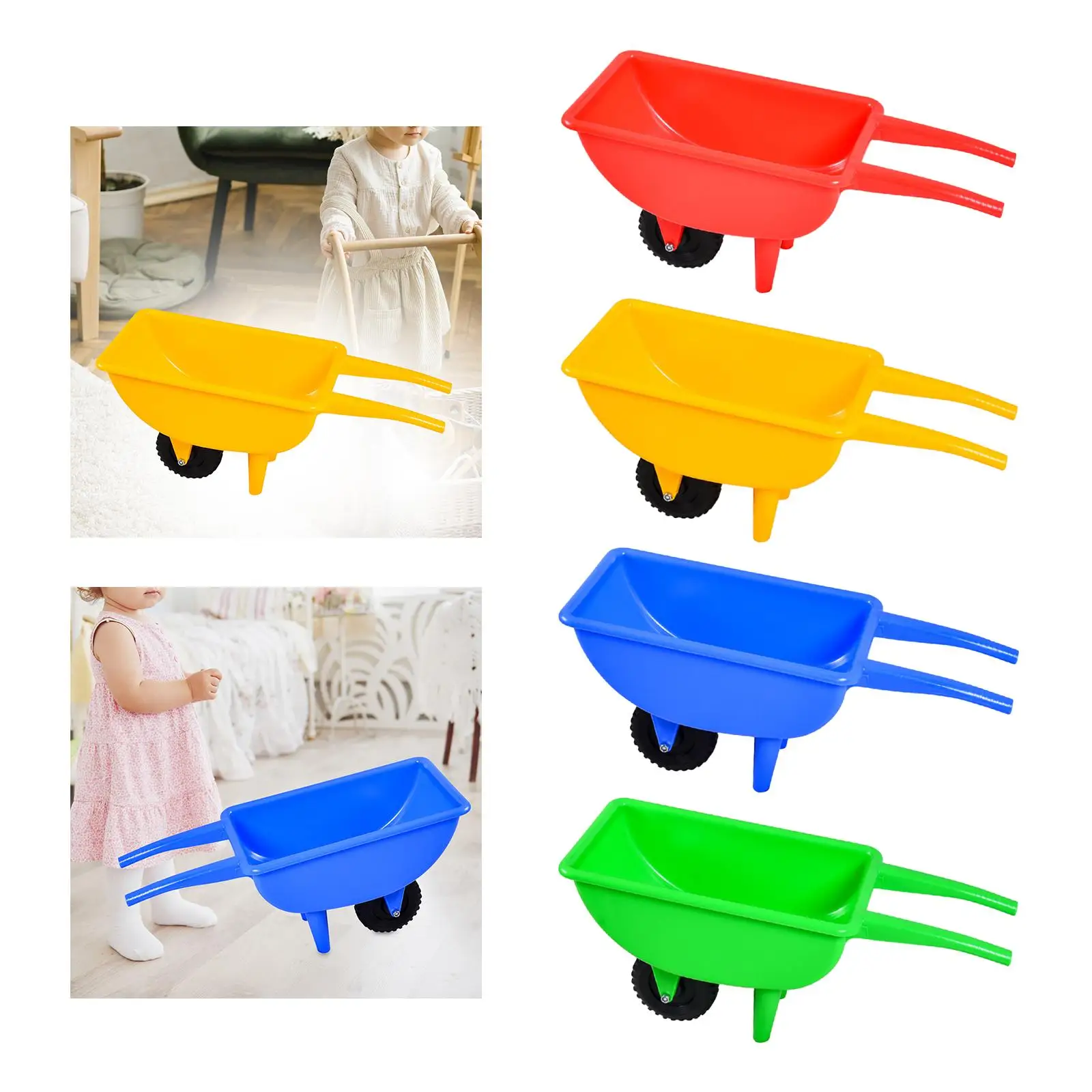 Sand Wheelbarrow Toy Educational Role Play with Single Wheel Kids Girls Boys 4