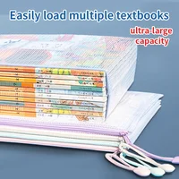 Zipper Mesh Bags A4/A5 Plastic Zipper Bags For Organizing Waterproof Clear Travel Bags Office Supplies Document，color random 2