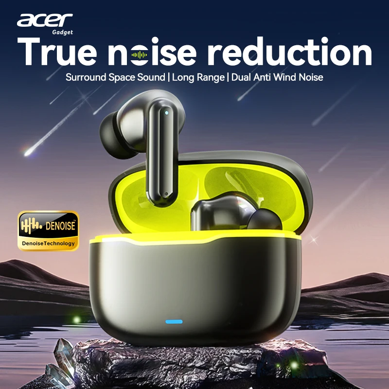 Acer In-Ear Wireless Bluetooth Headphones with Active Noise Cancellation and Dolby Surround Sound for Extended Music and Gaming Sessions