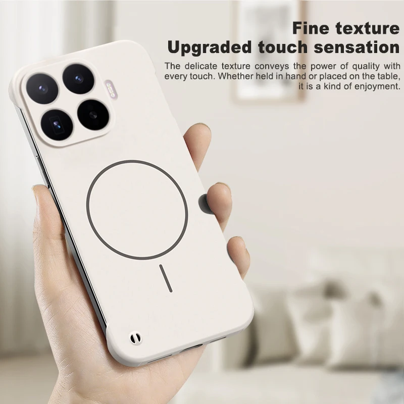 Matte Borderless Magnetic Phone Case - Thin Frameless Hard Cover