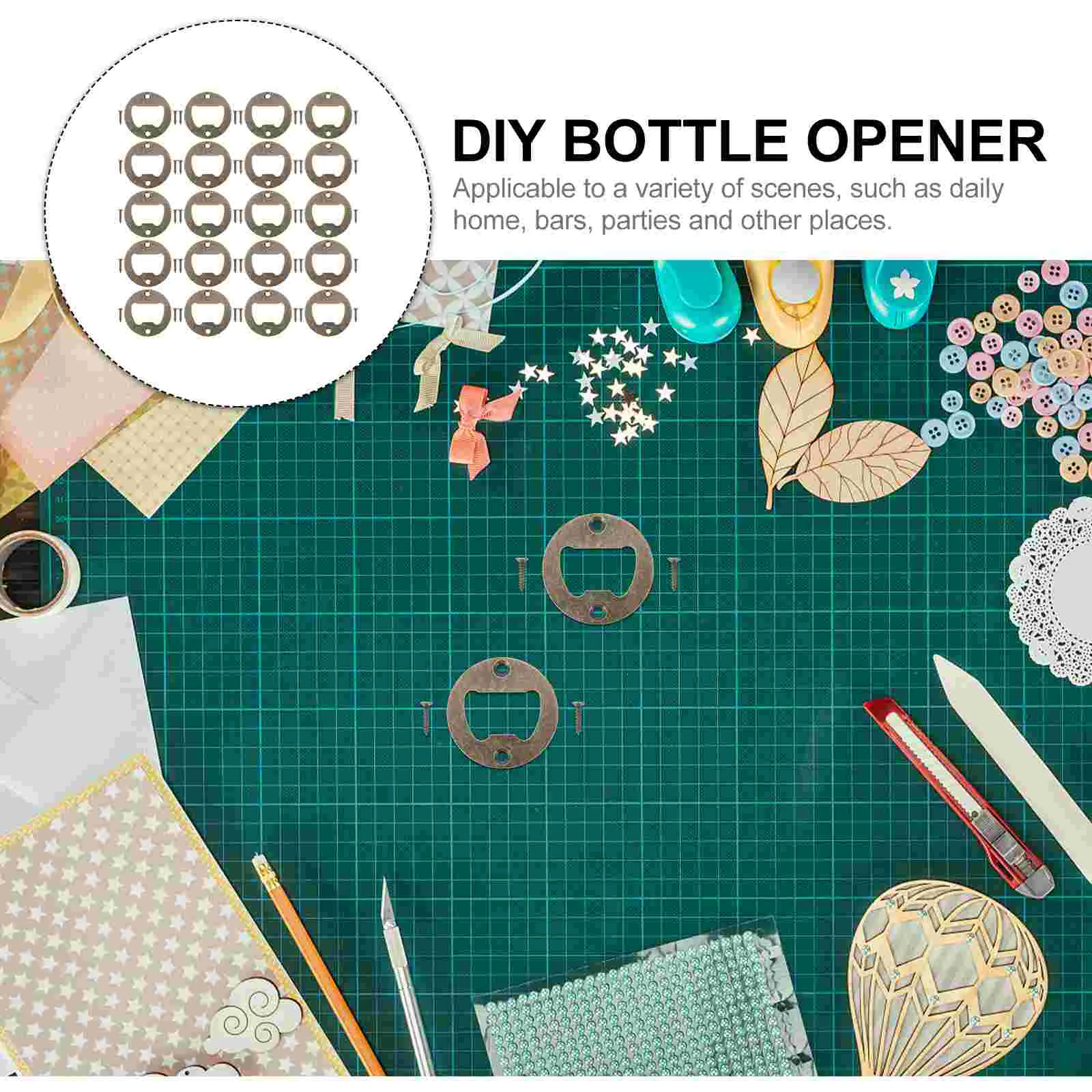 병따개 맥주 키트 삽입 하드웨어 DIY 라운드 부품 액세서리 삽입 금속 도구, 인서트 제작 나사 용품 도구 세트