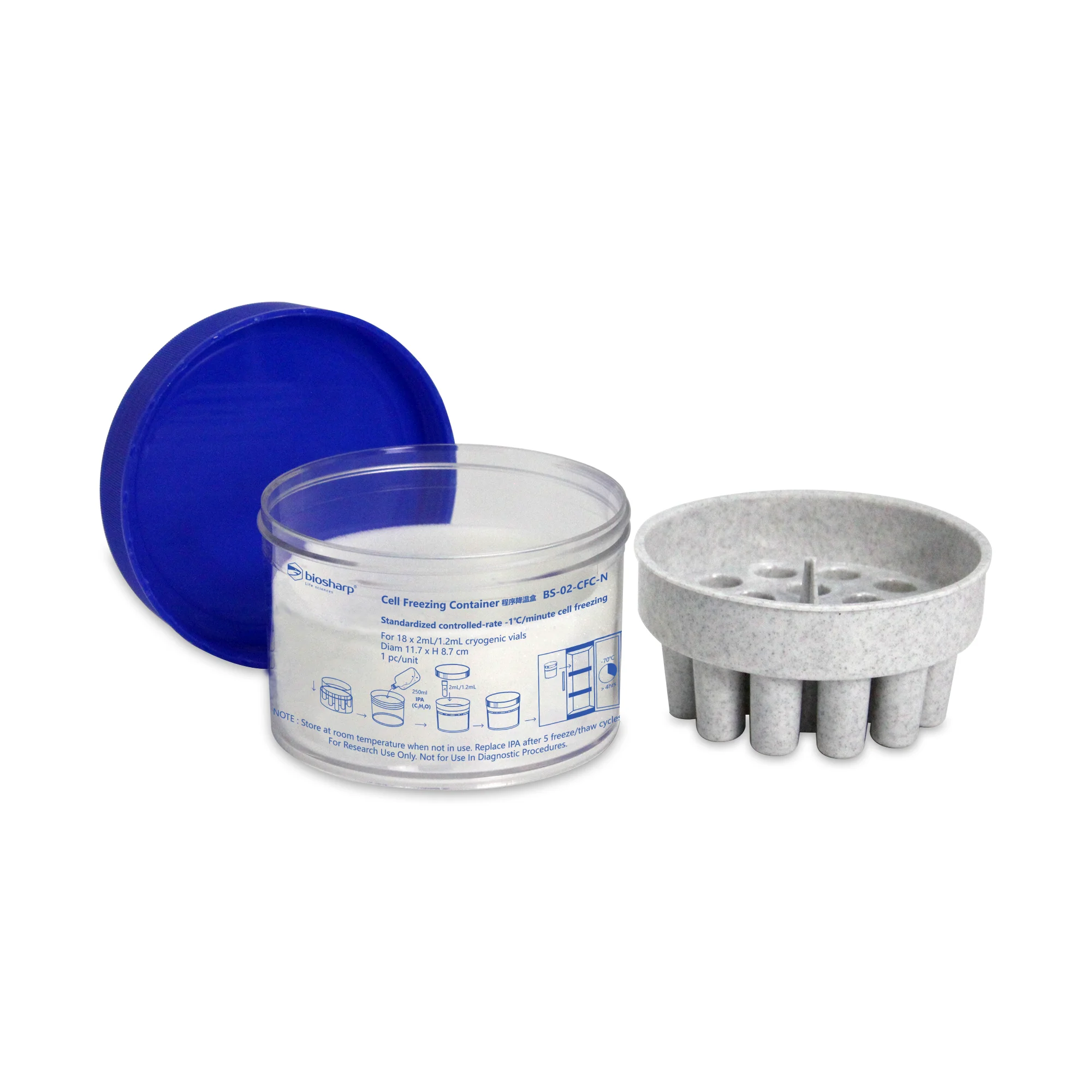 

Программный охлаждающий контейнер, контейнер для замораживания клеток, охлаждающий контейнер с градиентом, 120 × 86 мм, подходит для замороженных контейнеров емкостью 1,0-2,0 мл