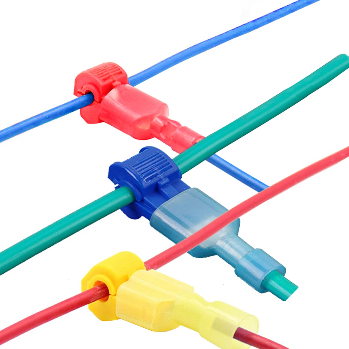 40 ชิ้น (20 ชุด) T รูปร่างสายไฟฟ้า Quick Splice Lock Wire Terminal CRIMP ตัวเชื่อมต่อสายไฟ 1