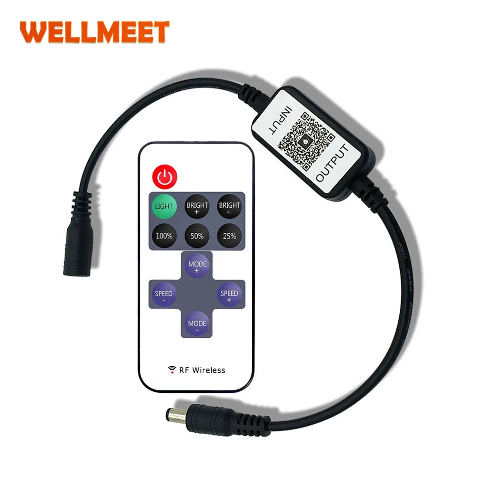 11 Key Mini Bluetooth Monochrome Controller LED Monochrome Light Strip Wireless Bluetooth Dimming Controller DC5-24V