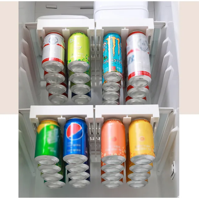 Bier Kann Lagerung Rack Können Spender Küche Gadgets Kühlschrank Trinken  Flasche Rutsche Unter Regal Veranstalter Doppel-reihe Lagerung Halter