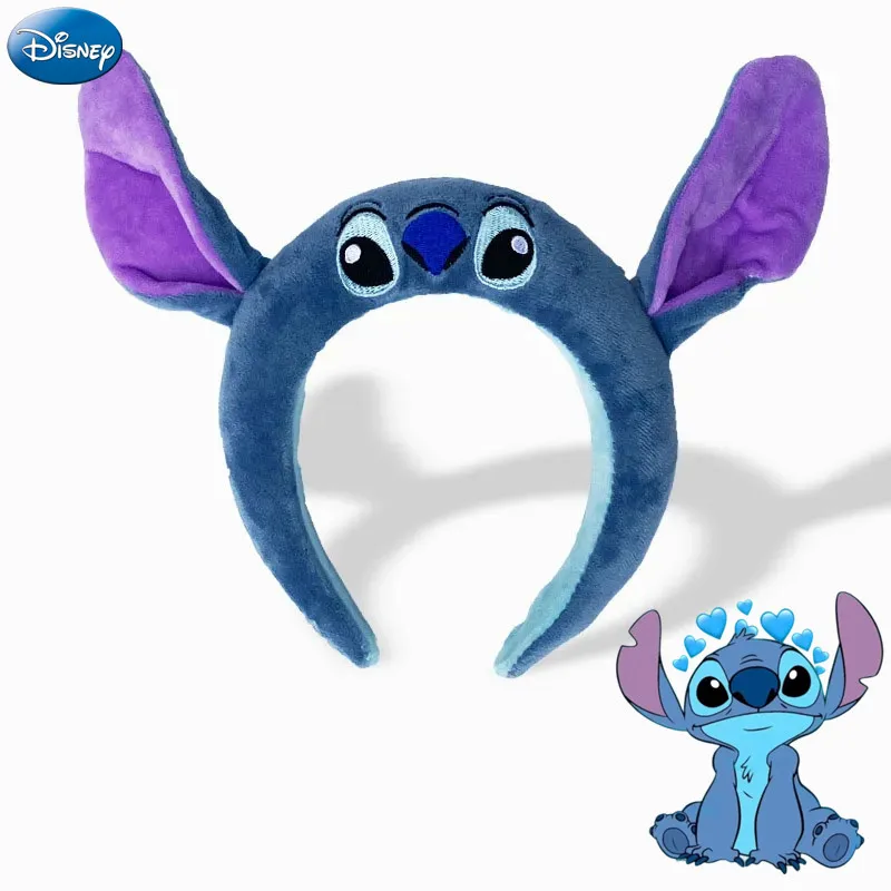 Disney Stitch Woman Hair Band Girl Anime Cute 3D Hair Band Cartoon Ear Amusement Park Fascia Wash Face Hair Band Gift