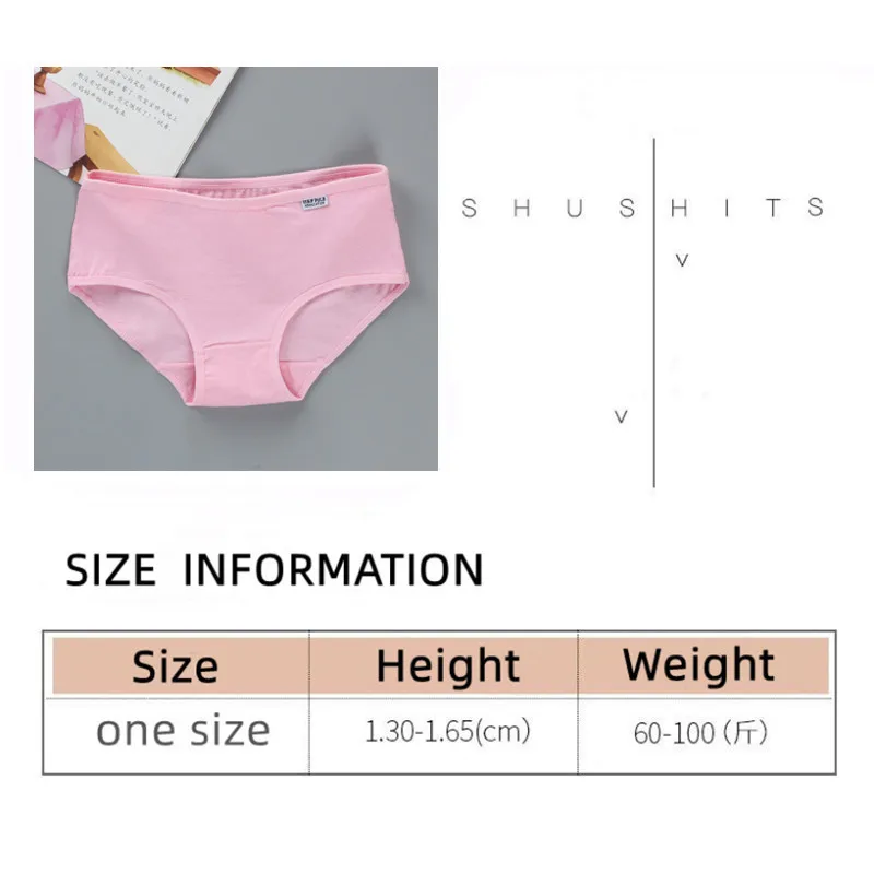 3pc/Lot Underwear Female Cotton Solid Color Briefs Ms Low Waist