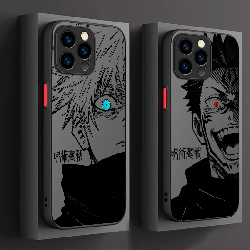 Jujutsu Kaisen Matte Finish Phone Case with Gojo Satoru and Yuta Design