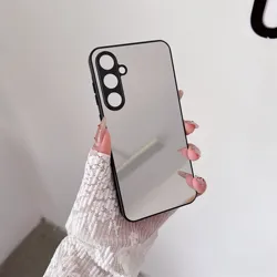 Sleek Black Mirror Phone Case Cover - S22 Plus (Black Silver)