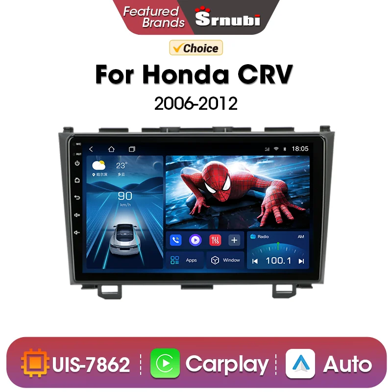 

Srnubi Android 12 автомобильное радио для Honda CR-V 3 RE CRV 2007-2011 мультимедийный видеоплеер 2 Din навигация GPS Carplay DVD головное устройство