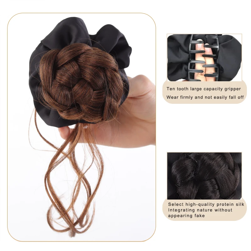 LUPU Dragon Beard Synthesis Messy Hair Bun Claws Clamped in Hair Pieces Fluffy Curly Ponytail Extended Hair Clip Hair Accessory