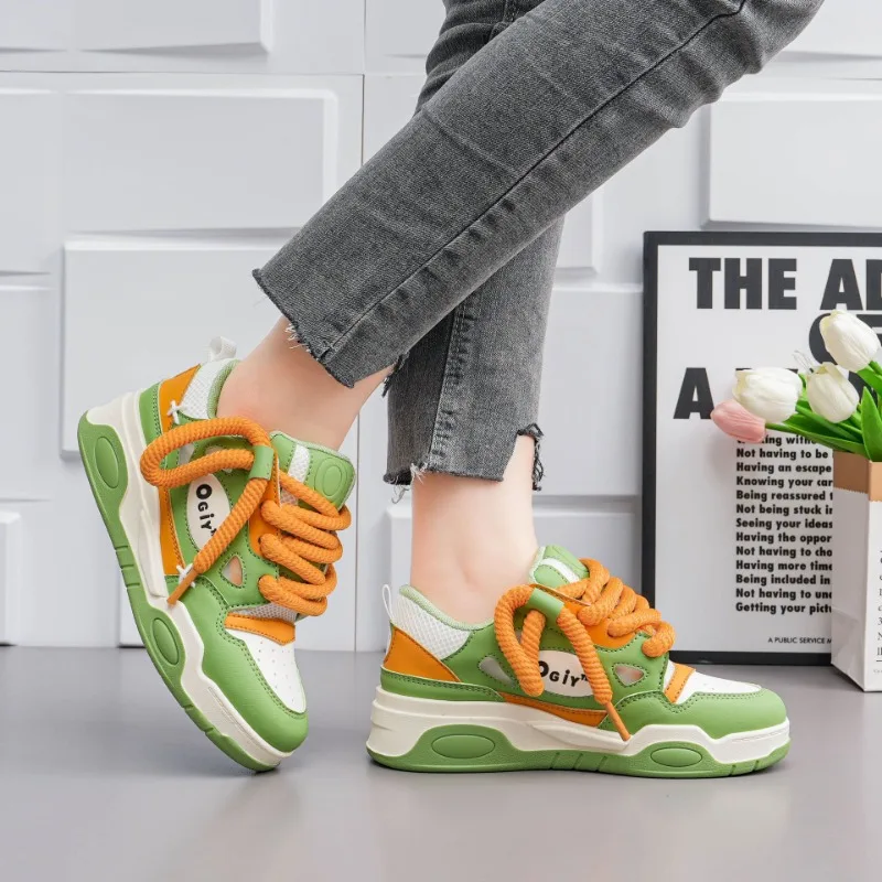 2024Brand Platform Sneakers Women's Height Increased Breathable Soft sole Running Shoe Luxury Microfiber Vulcanize Shoes for Men 4