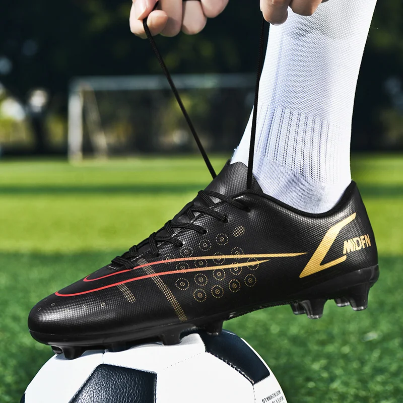 Plus Size Black Cleats Football Sneakers Men Women AG/TF Mens Soccer Shoes Teenager Football Training Shoes zapatillas de futbol