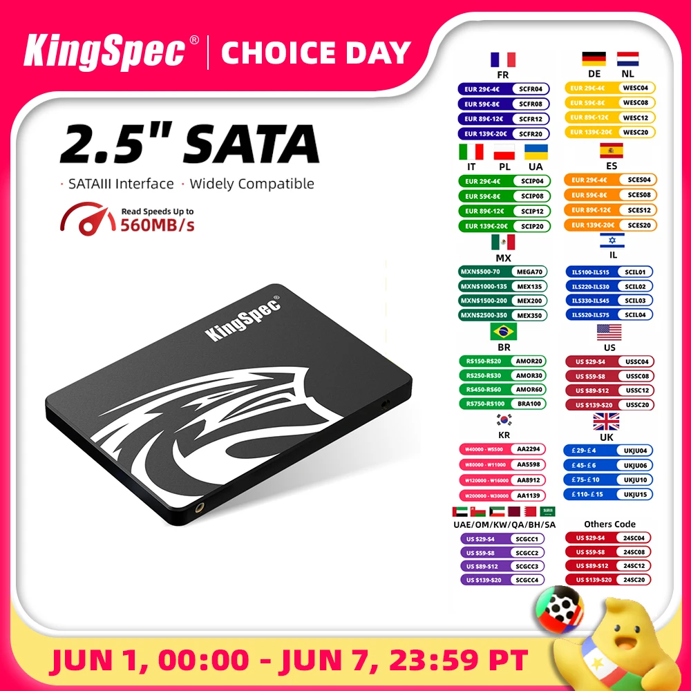 KingSpec-interno Solid State Drive, disco rígido para o portátil, desktop, disco SATA, SSD 128G, 256G, 120GB, 240G, 480G, 960G, SATA3