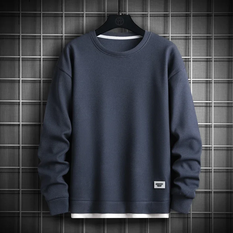 2023 Solid Color Sweatshirt Men's Harajuku Hoodie O Neck Long Sleeve Casual Sweatshirt Men's Pullover Top Dew Men's Harajuku