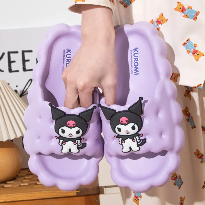 Sanrio Slippers Hello Kitty  Cinnamoroll Kuromi Slippers Kawaii Women Indoor Slippers Comzy Anti-Slip House Flat Slipper 2