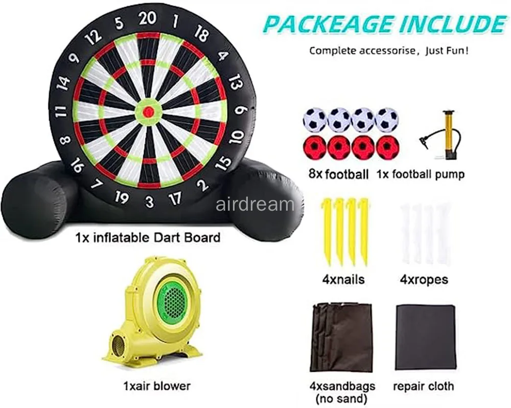 Commercial Outdoor Inflatable Soccer Darts Giant Soccer Darts with Soccer Ball Support Frame for Kick Dartboard Sport Game 5