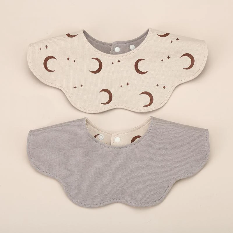 100% 순면 프린트 6겹 360도 회전 가능한  턱받이  침받이 용 양면 턱받이