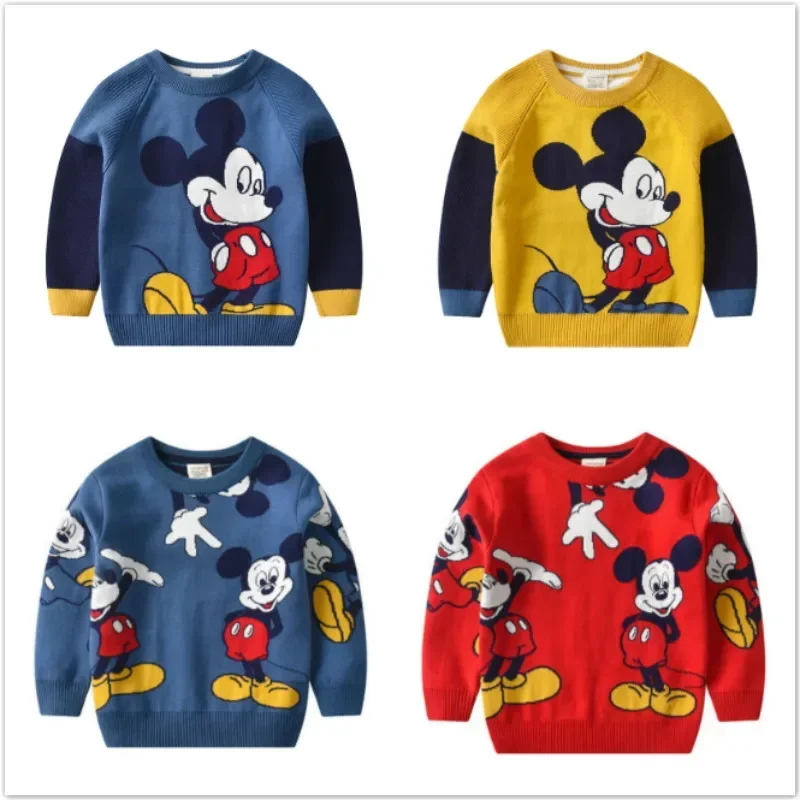 Children tops Baby Boy Sweater spring autumn winter thick knitted cotton pajama tops cartoon Mickey Mouse children clothing kid wear jacket