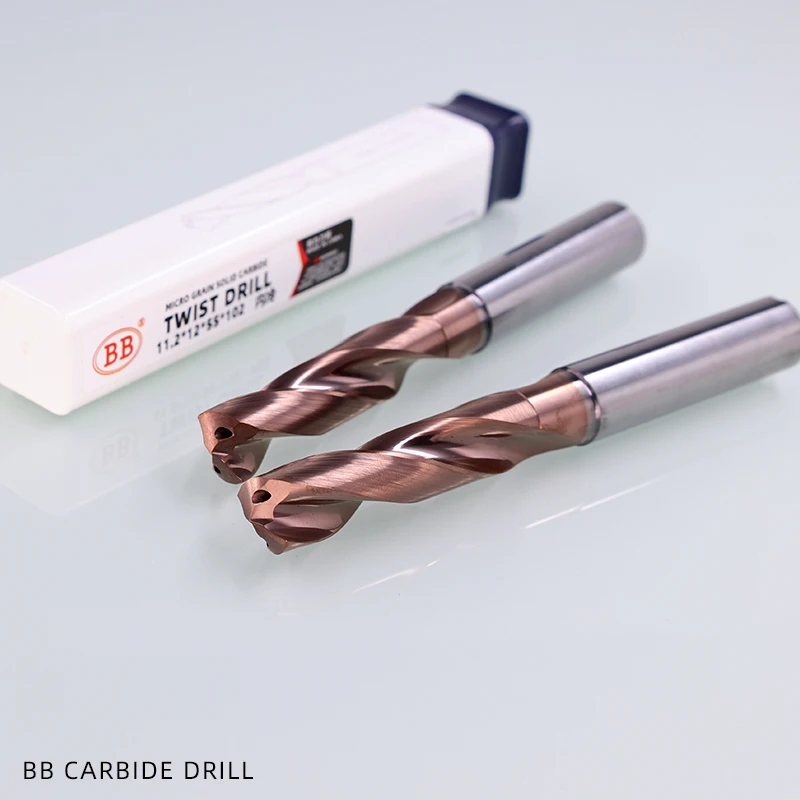 BB 카바이드 드릴, 외부 내부 냉각 기능, 내부 관통 냉각수 구멍, 평행 섕크, 3.1mm, 16mm 코팅 CNC 공작 기계, 5xD