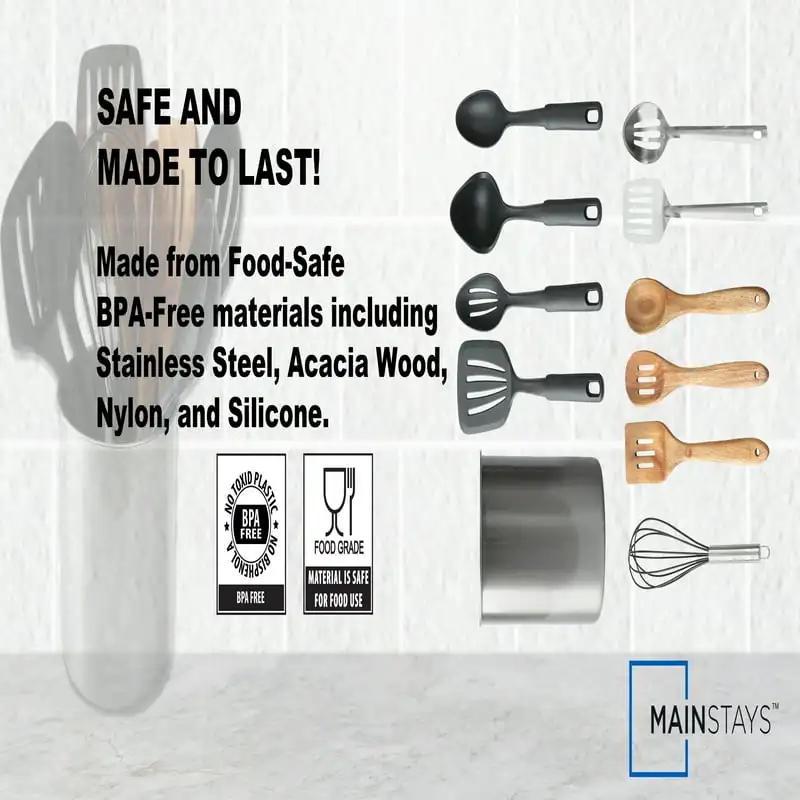 

Piece Kitchen Tools with Included Stainless Steel Crock Set